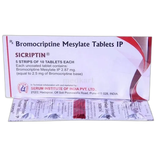 sicriptin 2.5mg tablet 10's